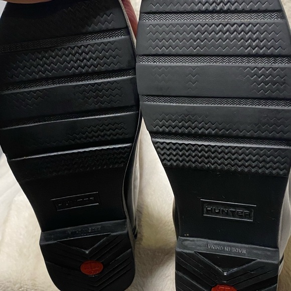 Hunter Wellies Flat Black Rain Boots adjustable strap at top size 9 With Box - Picture 4 of 10